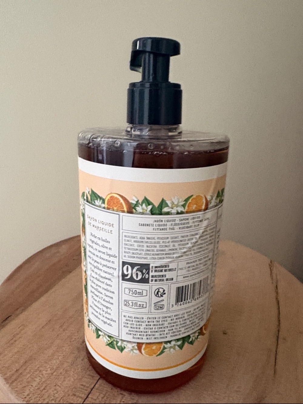 Orange Blossom Liquid Marseille Soap - Peach - Picture 3 of 3